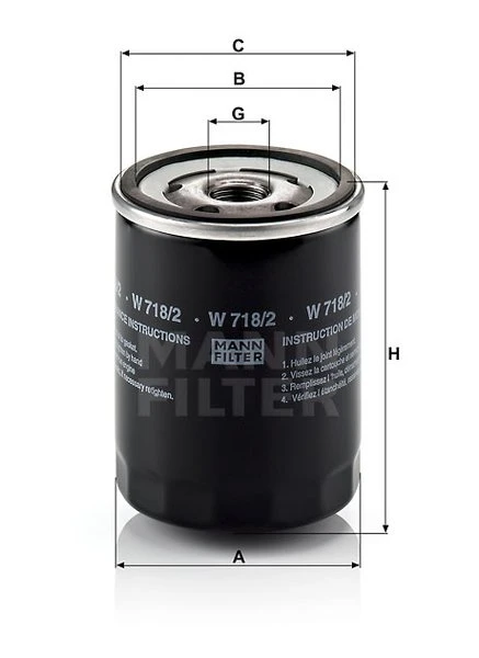 Olejový filter MANN FILTER W 718/2