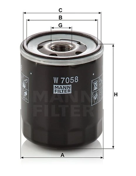 Olejový filter MANN FILTER W 7058