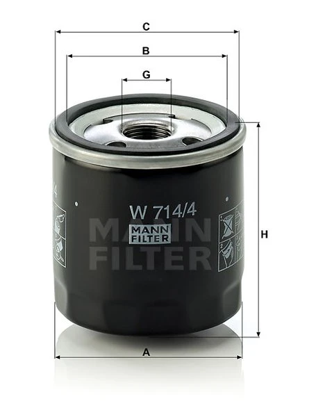 Olejový filter MANN FILTER W 714/4