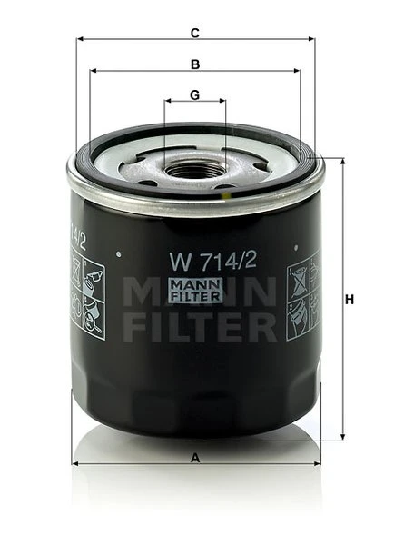 Olejový filter MANN FILTER W 714/2
