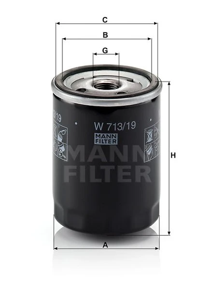Olejový filter MANN FILTER W 713/19