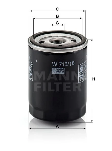 Olejový filter MANN FILTER W 713/18