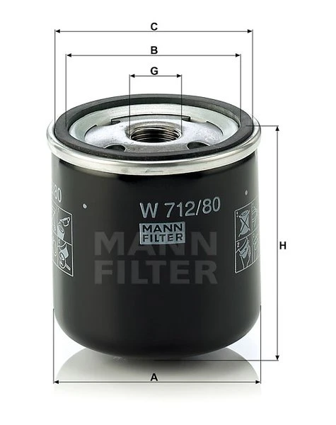 Olejový filter MANN FILTER W 712/80