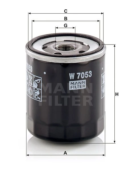 Olejový filter MANN FILTER W 7053
