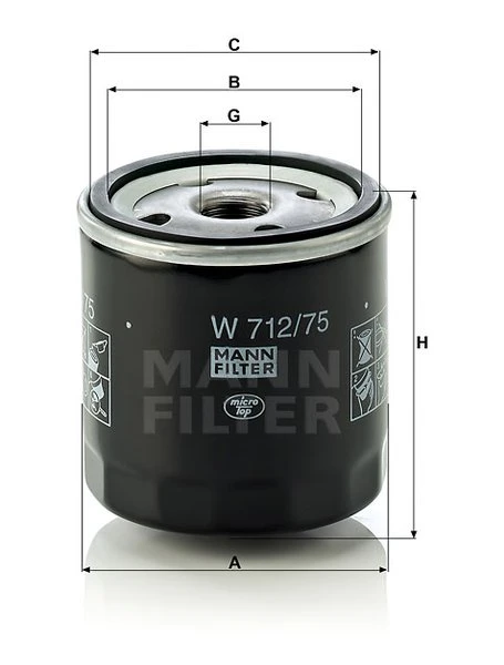 Olejový filter MANN FILTER W 712/75