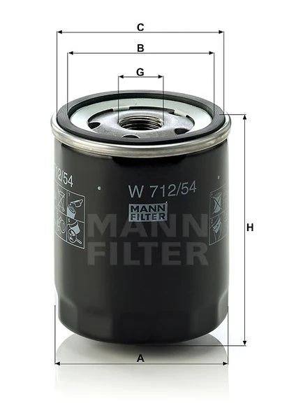 Olejový filter MANN FILTER W 712/54