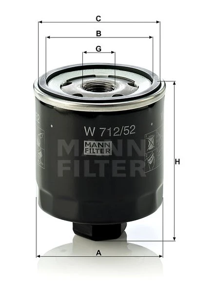 Olejový filter MANN FILTER W 712/52