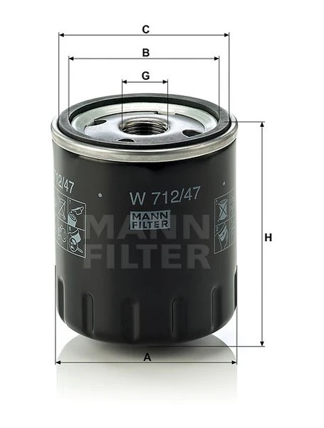 Olejový filter MANN FILTER W 712/47