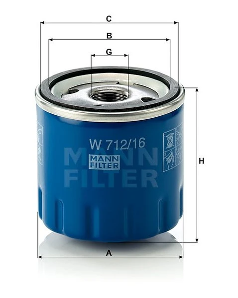 Olejový filter MANN FILTER W 712/16