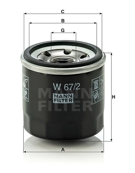 Olejový filter MANN FILTER W 67/2