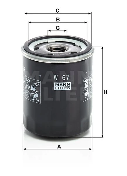 Olejový filter MANN FILTER W 67
