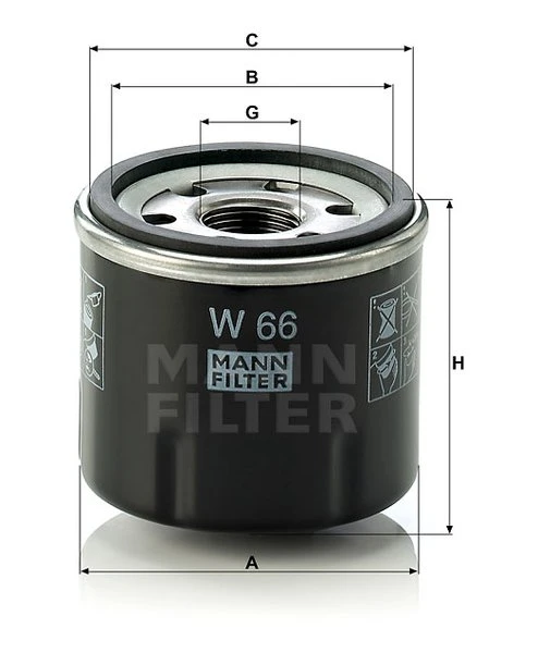Olejový filter MANN FILTER W 66