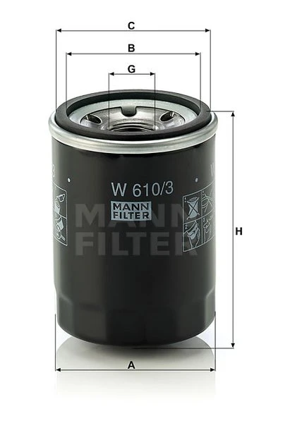 Olejový filter MANN FILTER W 610/3