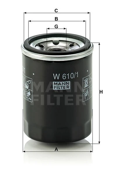 Olejový filter MANN FILTER W 610/1
