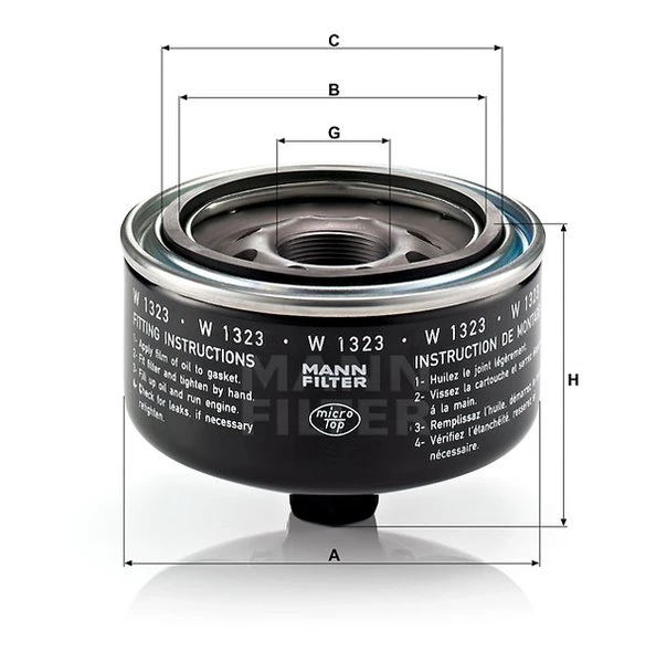 Olejový filter MANN FILTER W 1323
