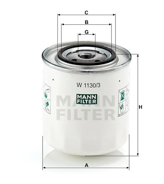 Olejový filter MANN FILTER W 1130/3