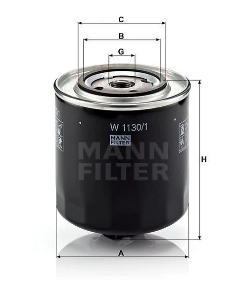 Olejový filter MANN FILTER W 1130/1