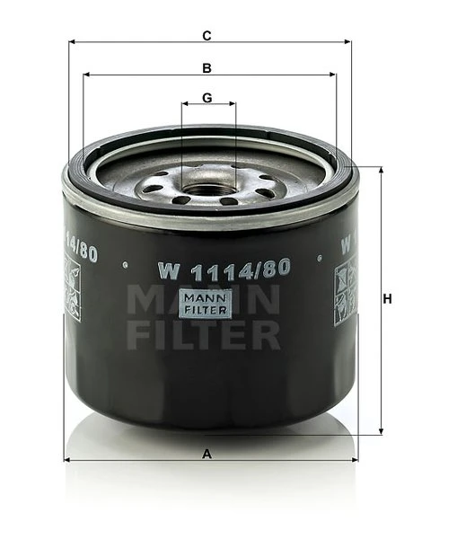 Olejový filter MANN FILTER W 1114/80