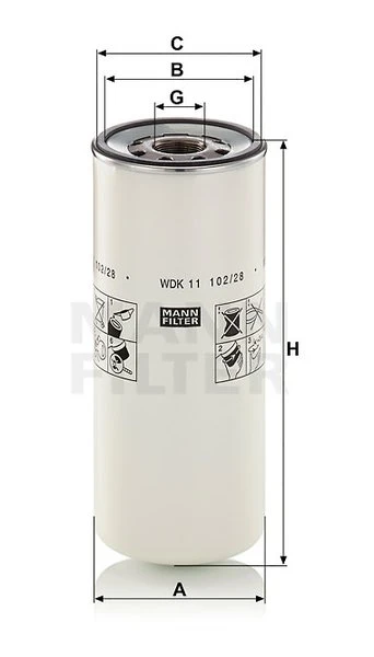 Palivový filter MANN FILTER WDK 11 102/28