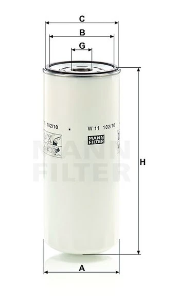 Olejový filter MANN FILTER W 11 102/10