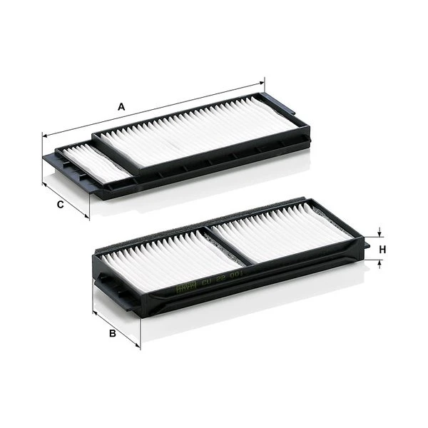Kabínový filter MANN FILTER CU 22 001-2