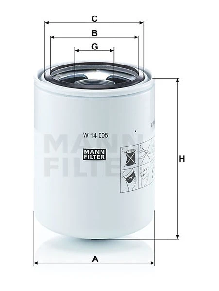 Filter hydrauliky MANN FILTER W 14 005