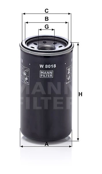 Olejový filter MANN FILTER W 8018
