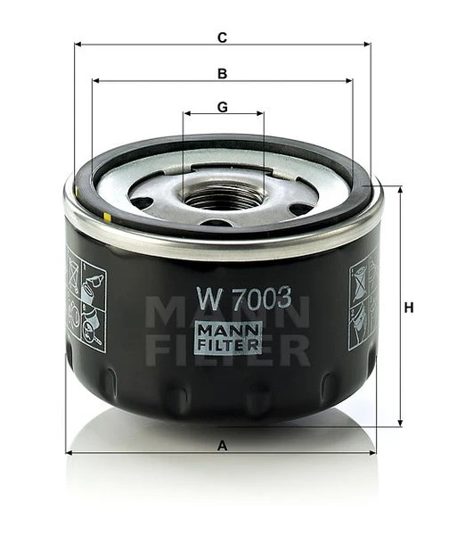 Olejový filter MANN FILTER W 7003