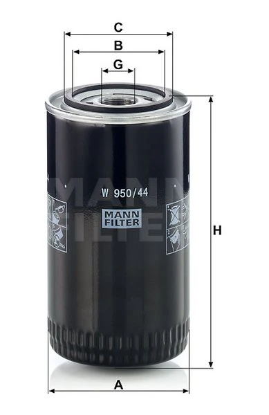 Olejový filter MANN FILTER W 950/44