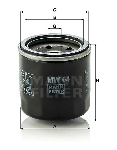 Olejový filter MANN FILTER MW 64