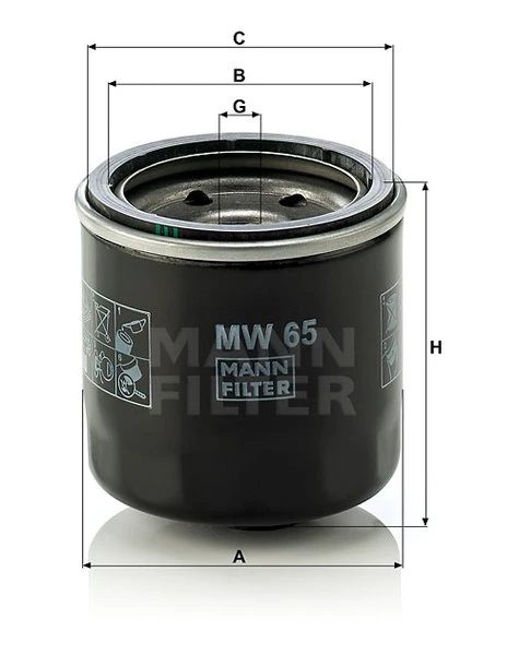 Olejový filter MANN FILTER MW 65