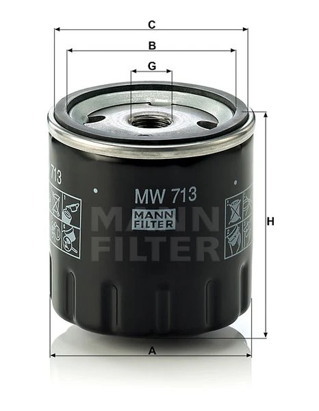 Olejový filter MANN FILTER MW 713