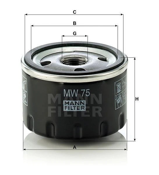 Olejový filter MANN FILTER MW 75