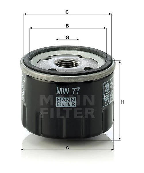 Olejový filter MANN FILTER MW 77