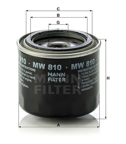 Olejový filter MANN FILTER MW 810