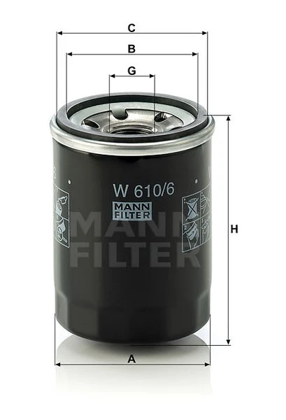 Olejový filter MANN FILTER W 610/6