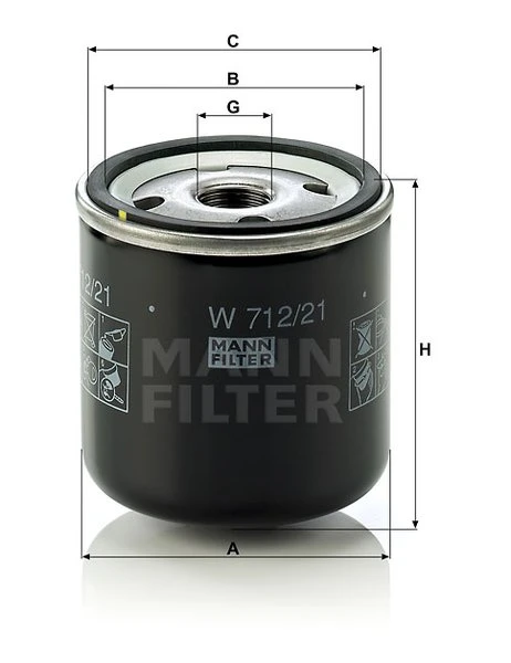 Olejový filter MANN FILTER W 712/21