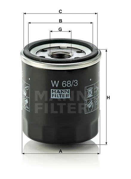 Olejový filter MANN FILTER W 68/3