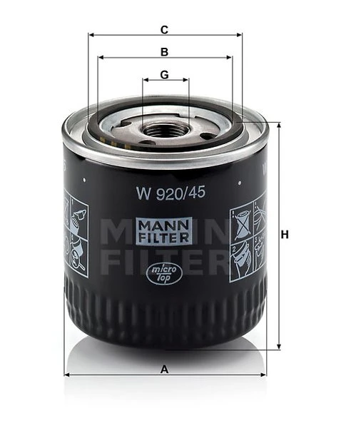 Olejový filter MANN FILTER W 920/45