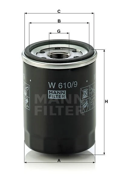 Olejový filter MANN FILTER W 610/9