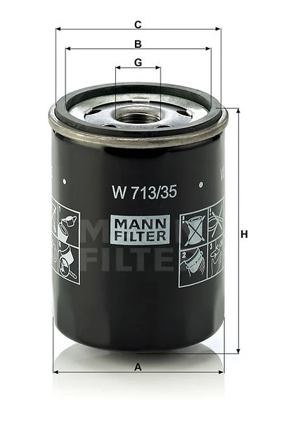 Olejový filter MANN FILTER W 713/35