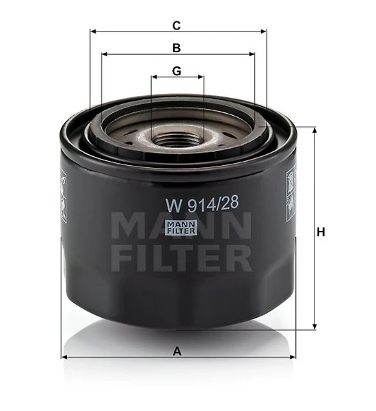 Olejový filter MANN FILTER W 914/28