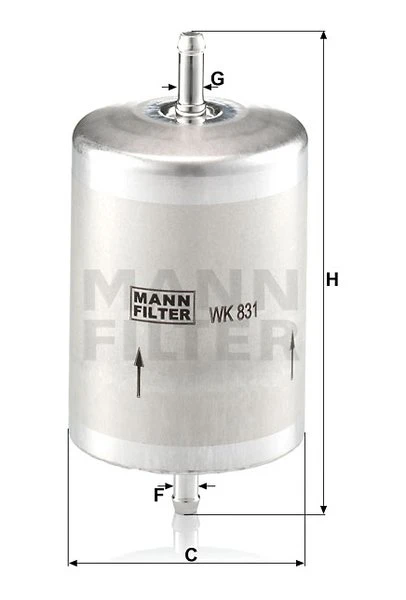 Palivový filter MANN FILTER WK 831