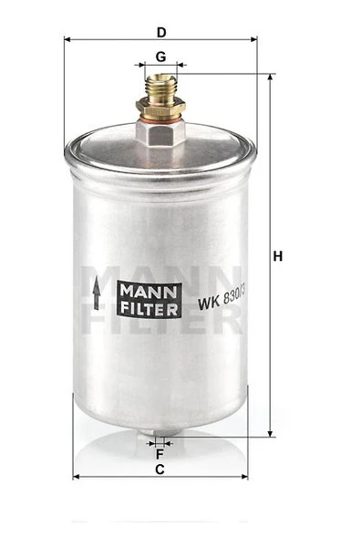 Palivový filter MANN FILTER WK 830/3