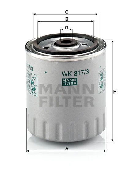 Palivový filter MANN FILTER WK 817/3 x