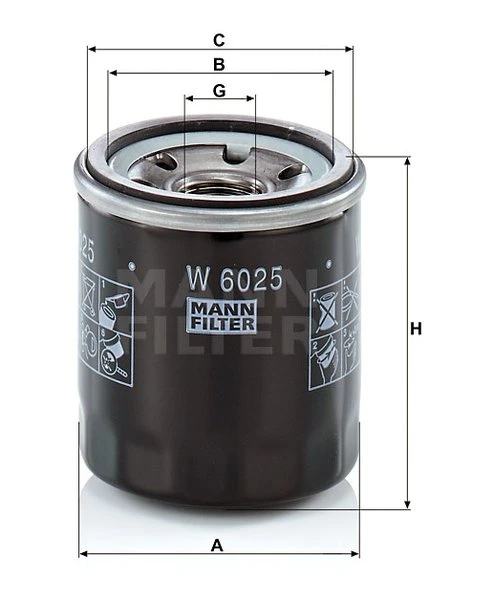 Olejový filter MANN FILTER W 6025
