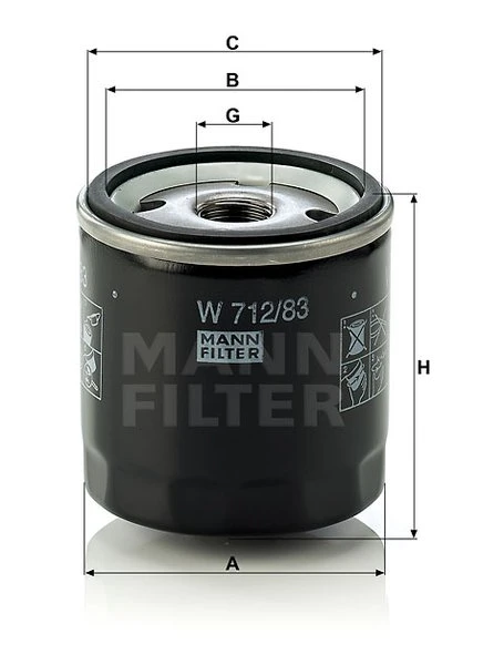 Olejový filter MANN FILTER W 712/83