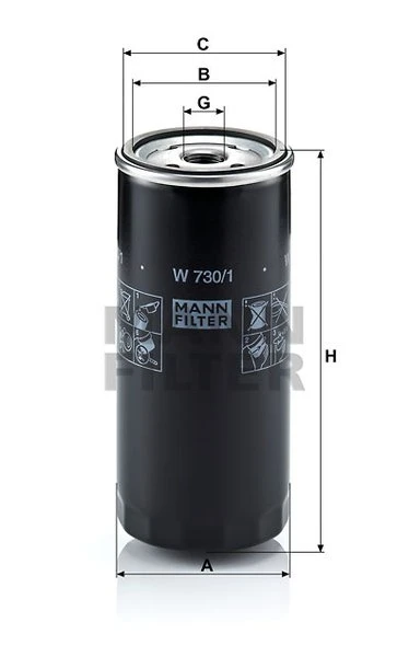 Olejový filter MANN FILTER W 730/1