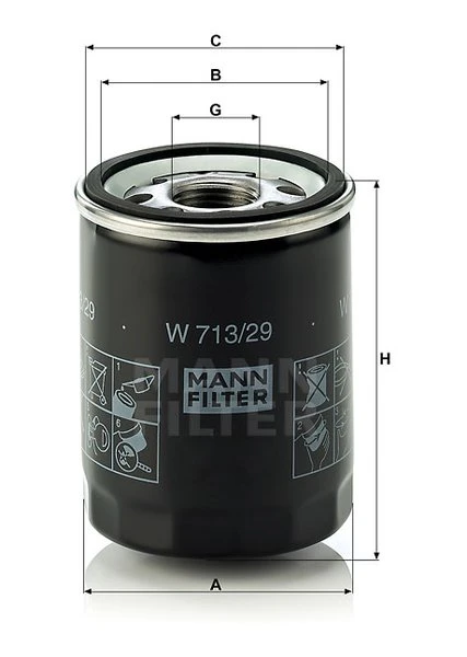 Olejový filter MANN FILTER W 713/29