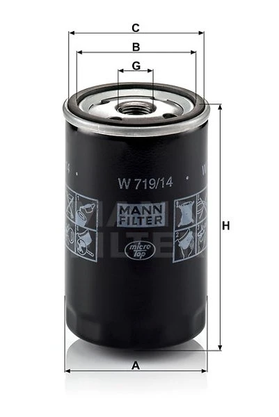 Olejový filter MANN FILTER W 719/14